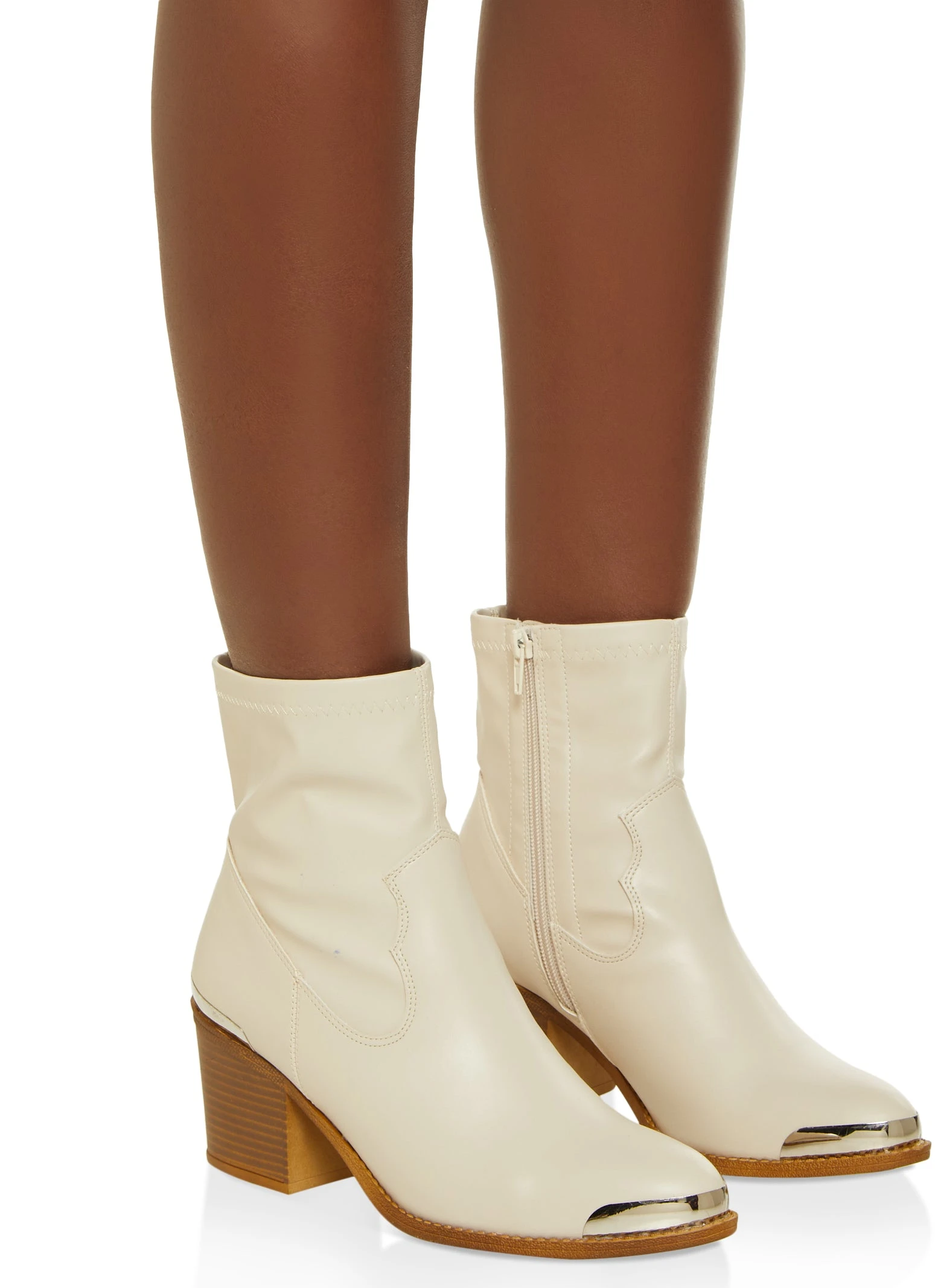 Metallic Toe Cowboy Booties - Image 2