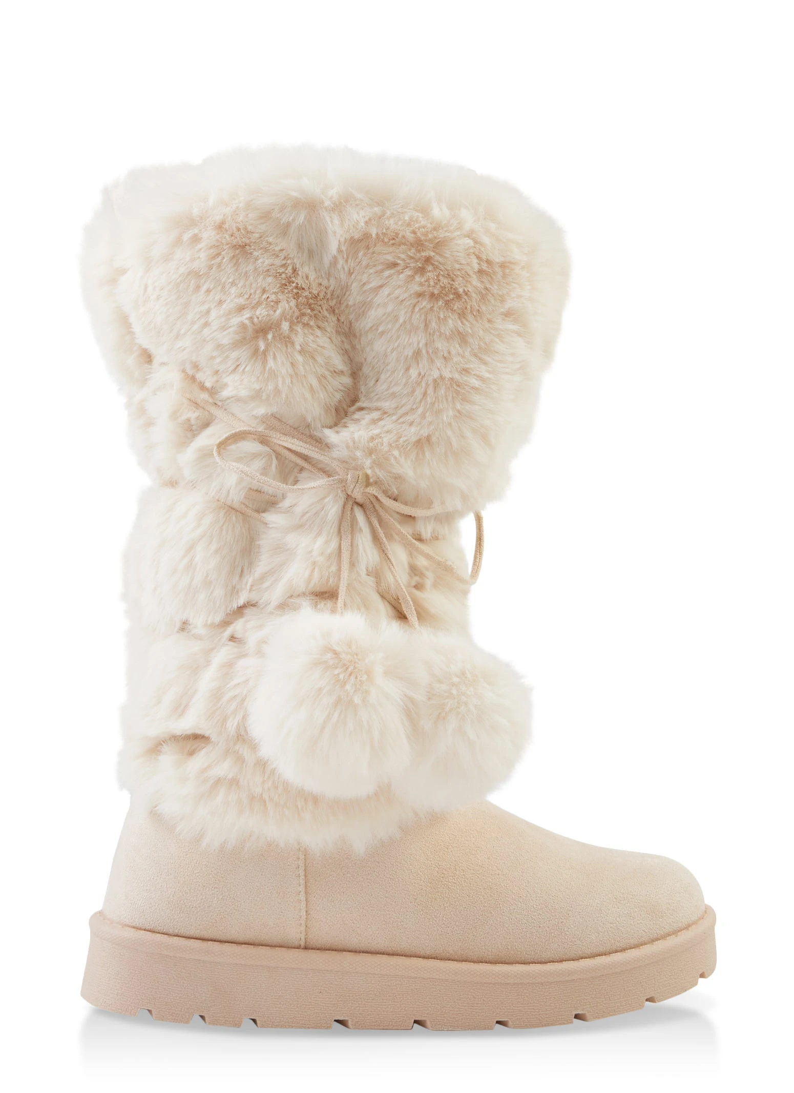 Faux Fur Pom Pom Tall Boots - Image 6