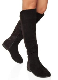 Solid Round Toe Tall Boots
