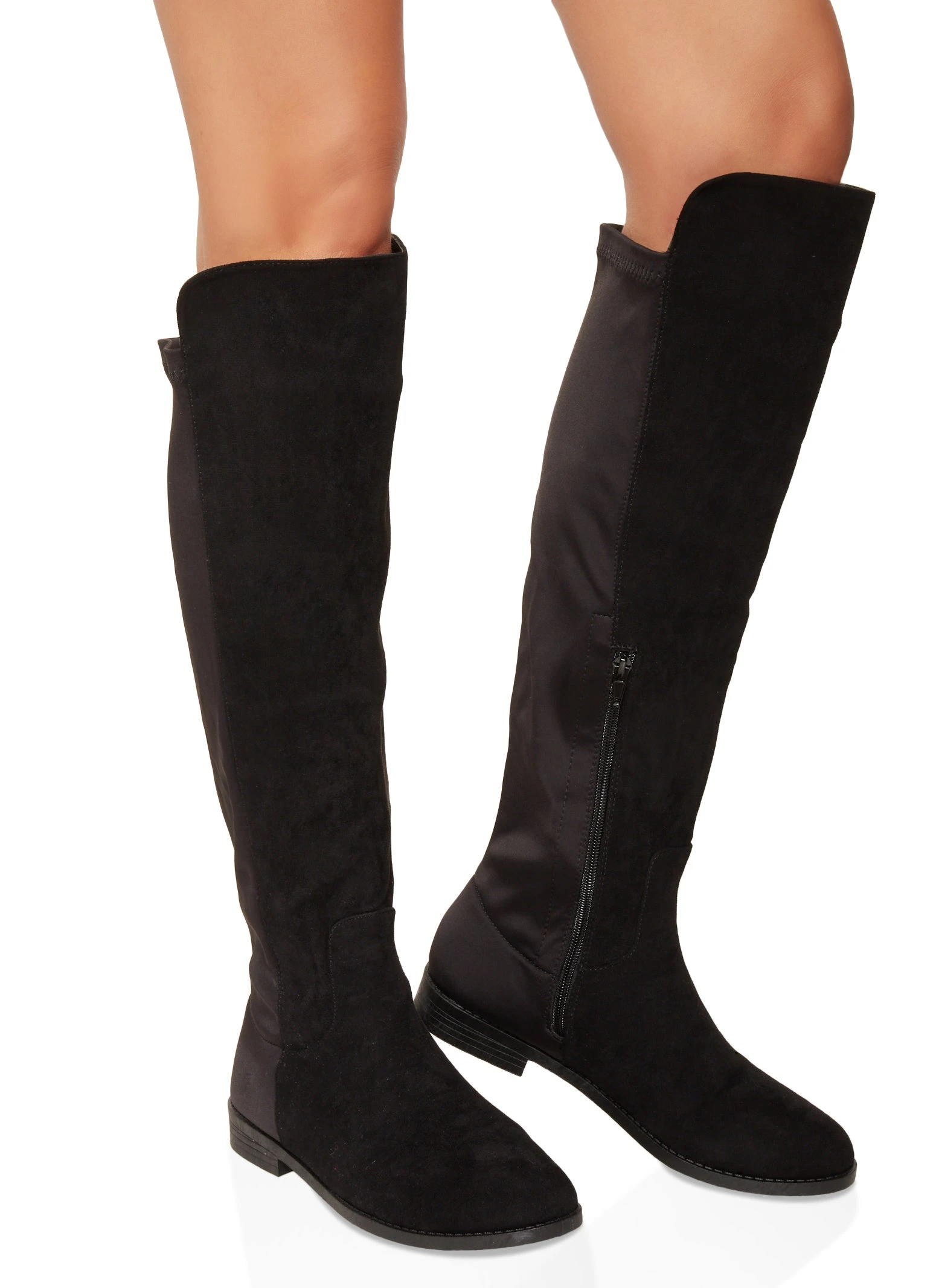 Solid Round Toe Tall Boots - Image 2