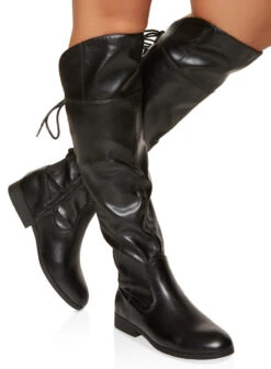 Lace Up Detail Tall Boots