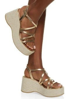 Strappy Wedge Platform Sandals