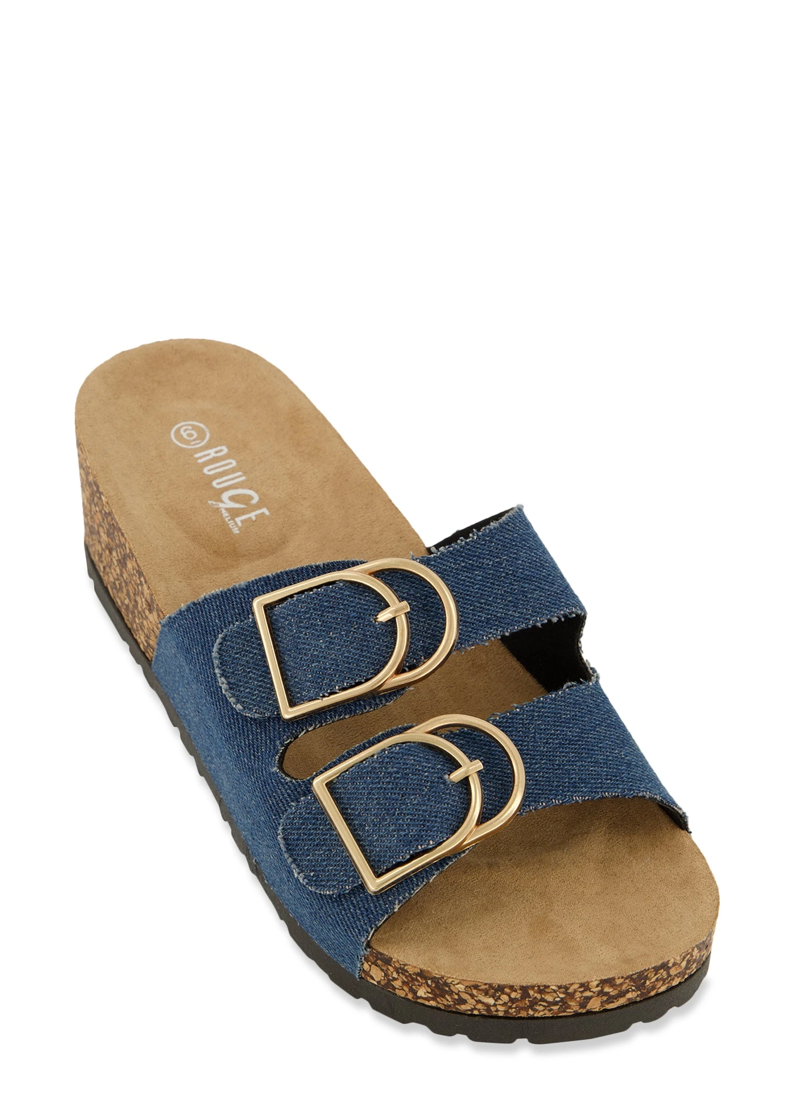 Cork Wedge Footbed Slide Sandals