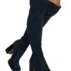 Square Toe Block Heel Over The Knee Boots