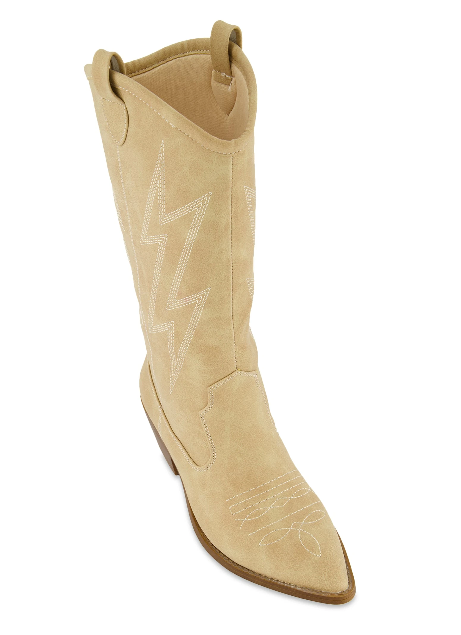 Lightning Bolt Stitched Cowboy Boots - Image 5