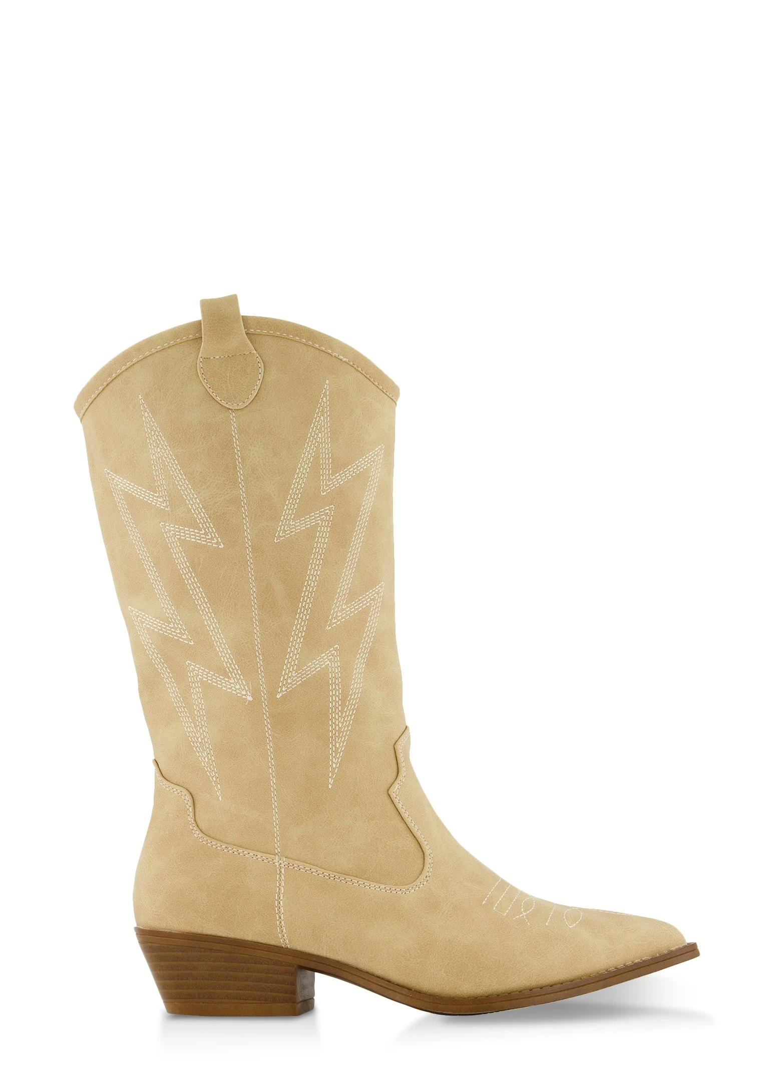 Lightning Bolt Stitched Cowboy Boots - Image 6