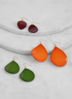 Set Of 3 Assorted Teardrop Earrings