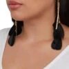 Rhinestone Feather Drop Earrings