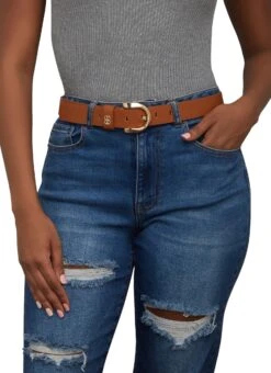 Embellished Loop Chunky Buckle Belt
