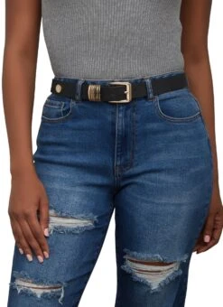 Solid Multi Loop Metallic Buckle Belt