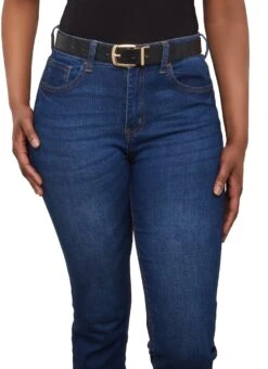 Embossed Faux Leather Reversible Belt