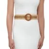 Wooden Buckle Straw Belt