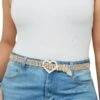 Rhinestone Heart Belt