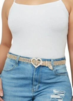 Rhinestone Heart Belt