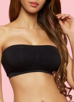 Black Seamless Bandeau Bra
