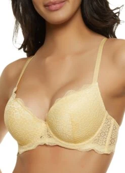 Scalloped Floral Lace Plunge Bra