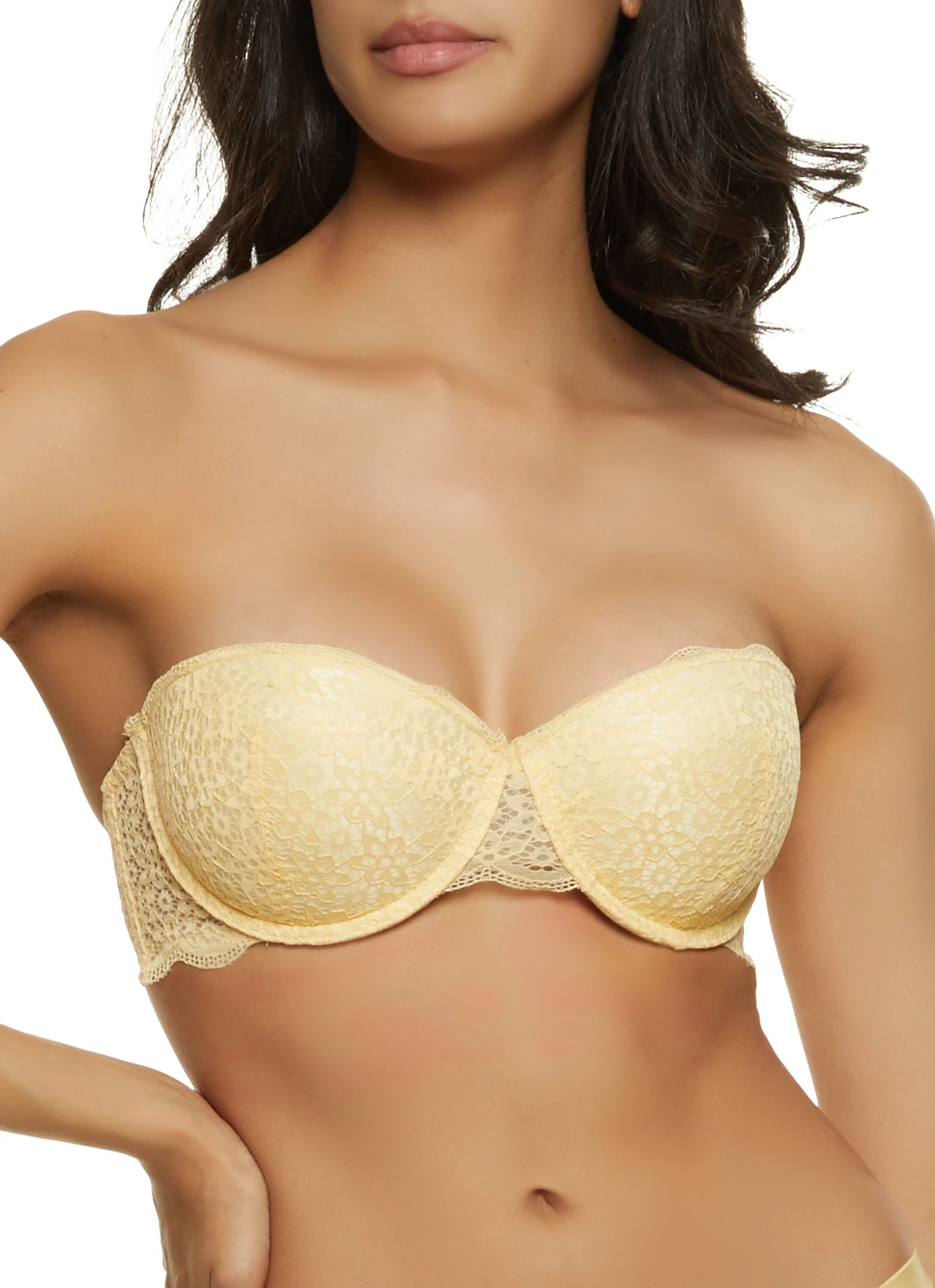 Scalloped Floral Lace Balconette Bra | Converts To Strapless - Image 3