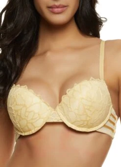 Floral Lace Caged Side Plunge Bar