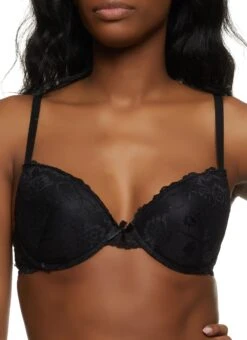Basic Floral Lace Plunge Bra
