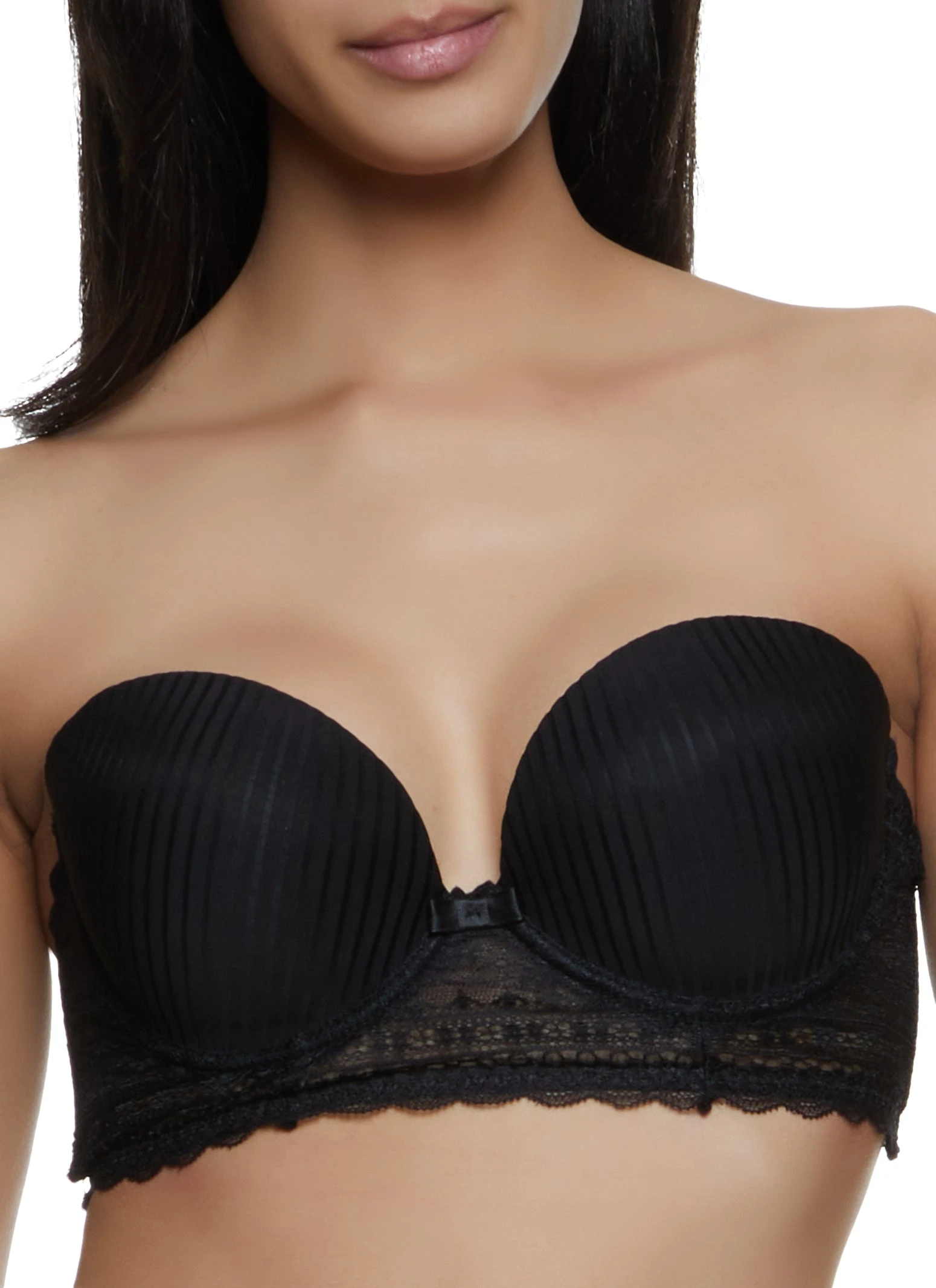 Shadow Stripe Lace Balconette Bra | Converts To Strapless - Image 3