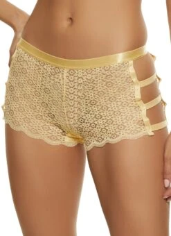 Floral Lace Caged Side Boyshort Panty