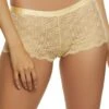 Solid Trim Floral Lace Boyshort Panty