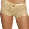 Floral Lace Caged Front Boyshort Panty