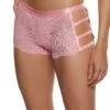 Caged Side Solid Trim Lace Boyshort Panty