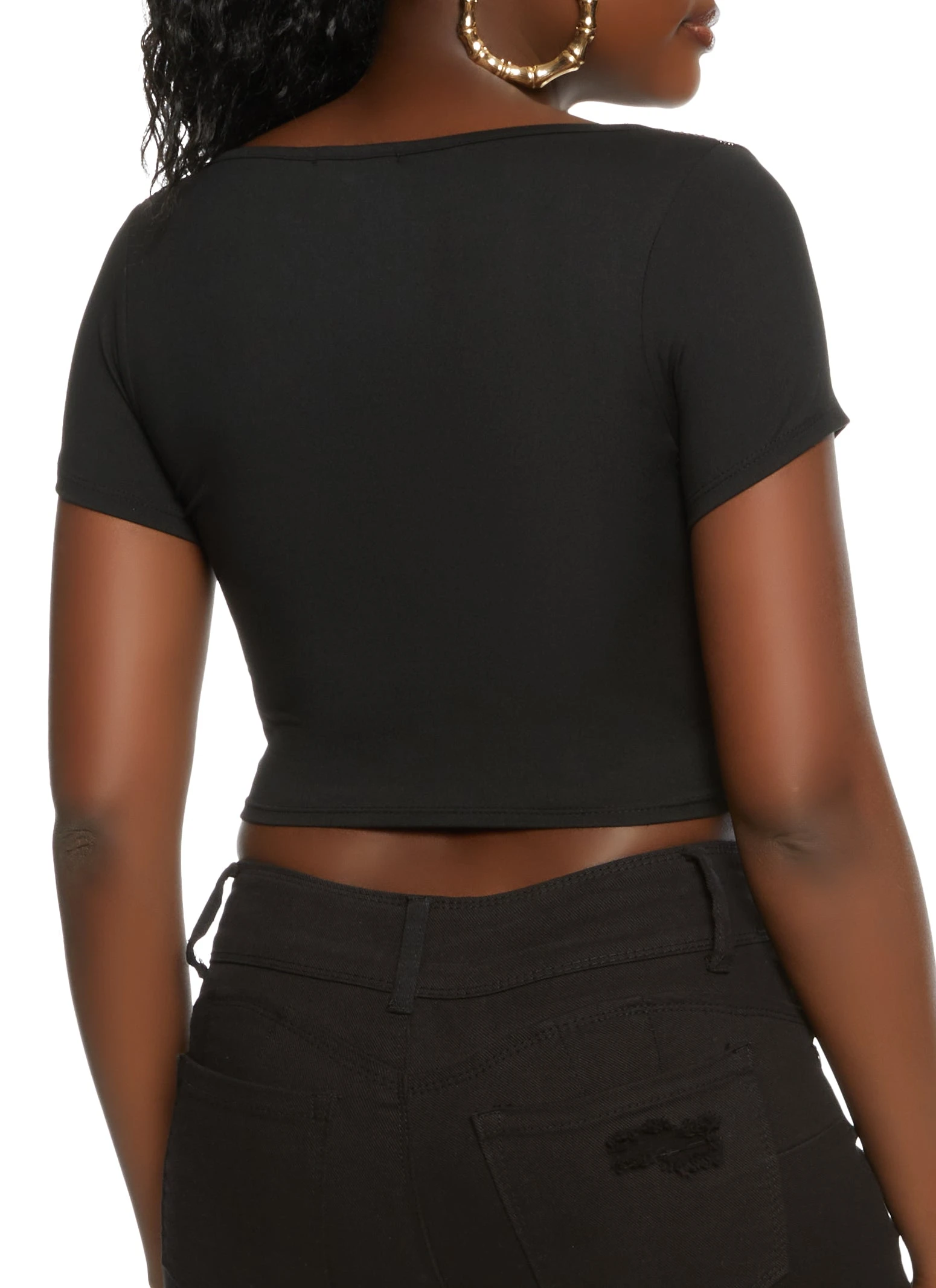 Foiled Corset Crop Top - Image 2