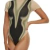 Body Heat Print Short Sleeve Bodysuit