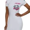 Savage Skull Rose Graphic T Shirt Dress