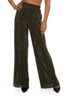 Plisse Wide Leg Pants