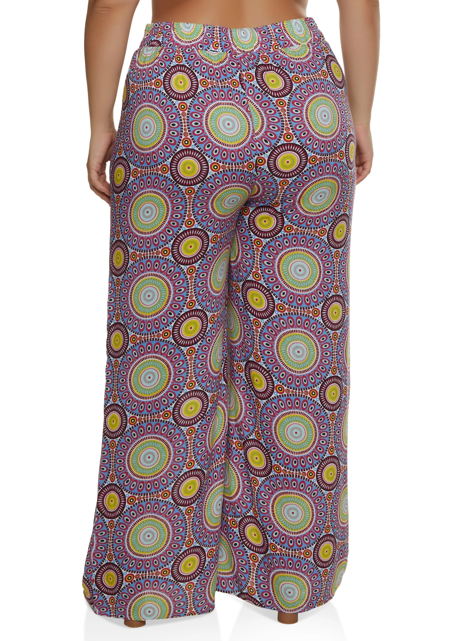 Plus Size Psychedelic Print Palazzo Pants - Image 2