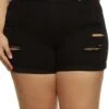 Plus Size WAX Ripped Denim Shorts