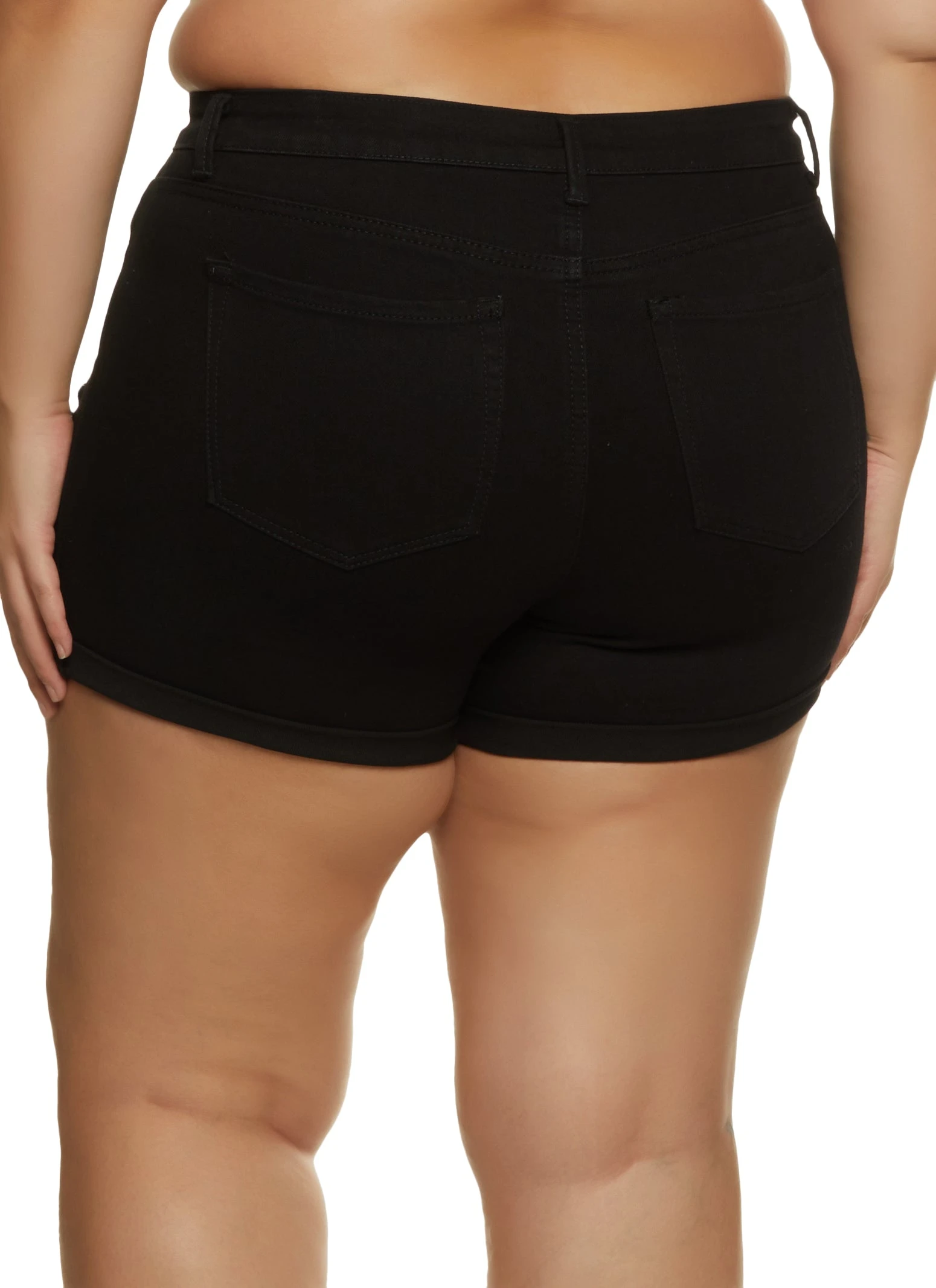 Plus Size WAX Ripped Denim Shorts - Image 2