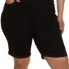 Plus Size WAX Cuffed Denim Bermuda Shorts