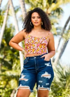 Plus Size WAX Bermuda Denim Shorts