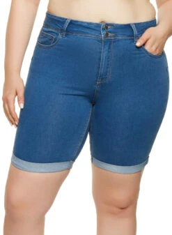 Plus Size WAX Fixed Cuff Bermuda Shorts