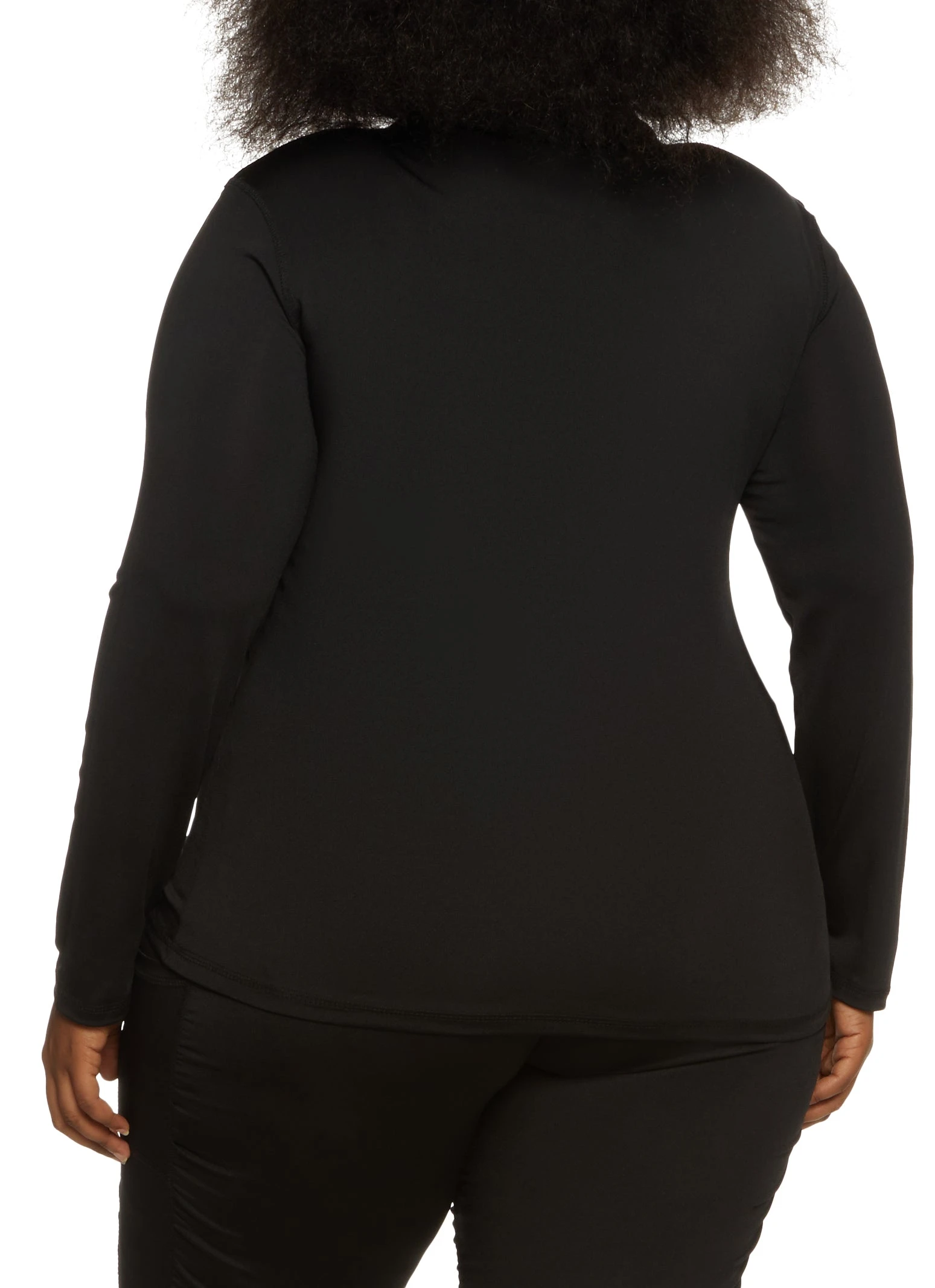 Plus Size Ruched Zip Front Track Jacket - Image 3