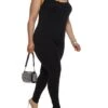 Plus Size Seamless Scoop Neck Catsuit