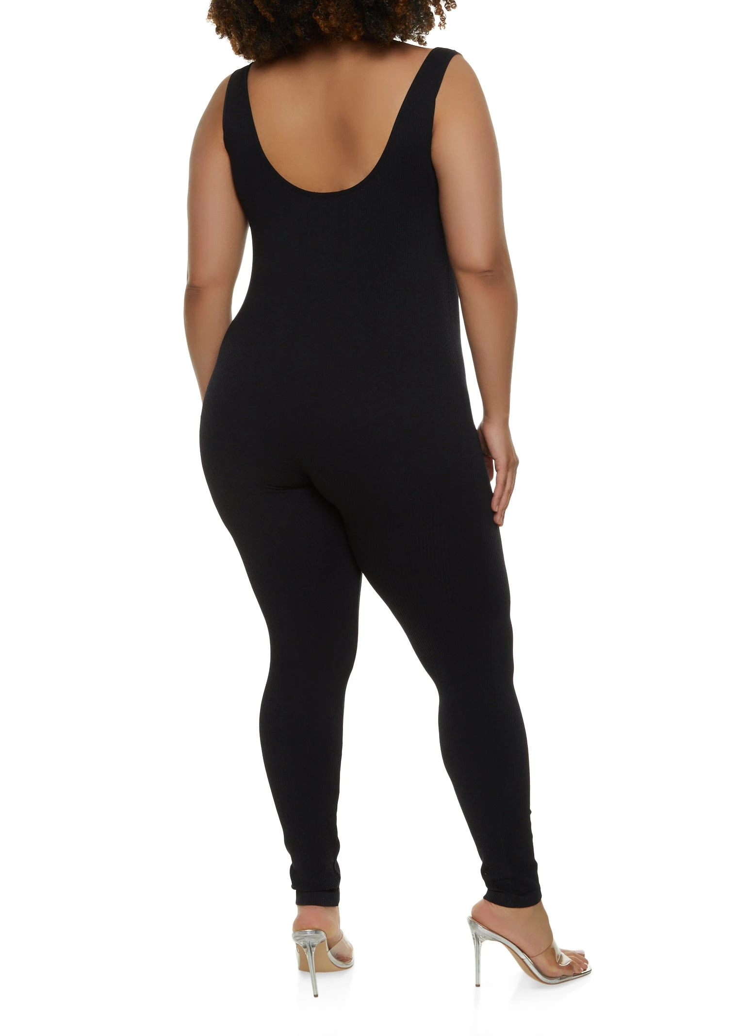 Plus Size Seamless Scoop Neck Catsuit - Image 2