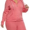 Plus Size Fleece Zip Front Hoodie