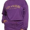 Plus Size Los Angeles Embroidered Hoodie