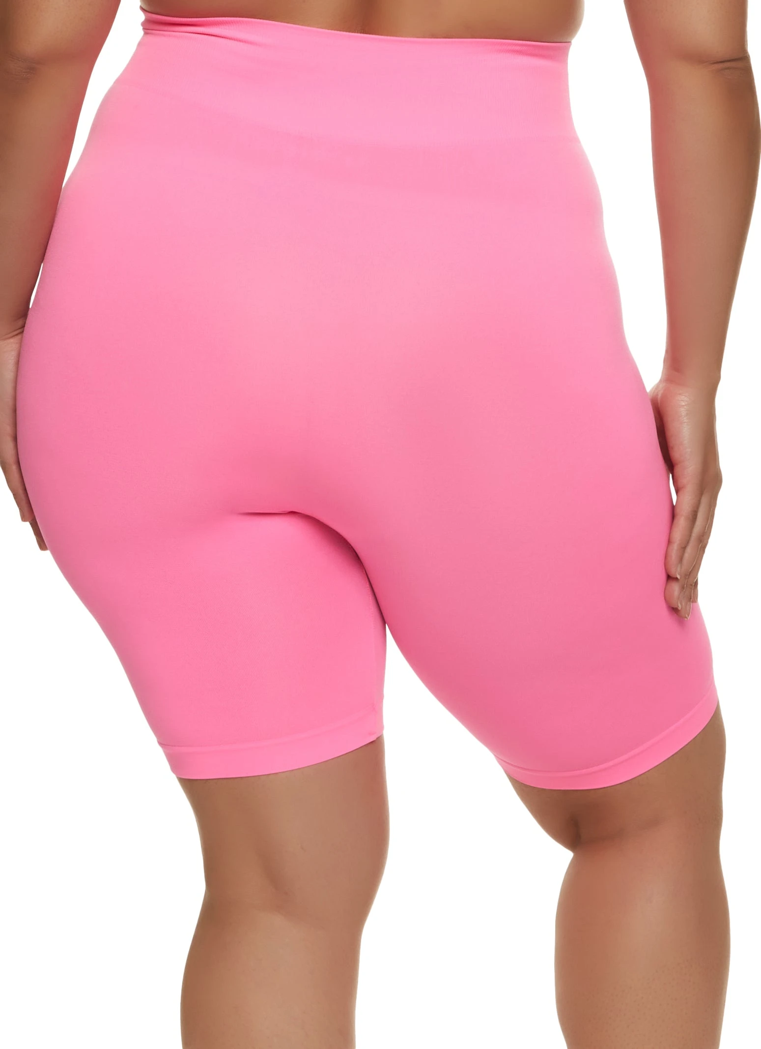 Plus Size Seamless Solid Bike Shorts - Image 2