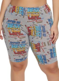 Plus Size Living My Best Life Biker Shorts