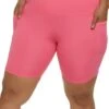 Plus Size High Waist Pocket Bike Shorts