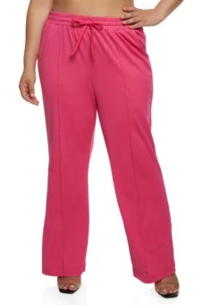 Plus Size Ponte Drawstring High Waisted Pants