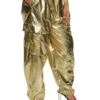 Plus Size Metallic Foil Cargo Pants