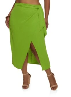 Plus Size Airy Wrap Skirt