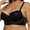 Plus Size Caged Lace Longline Plunge Bra